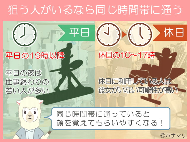 平日と休日で狙える時間帯が違う